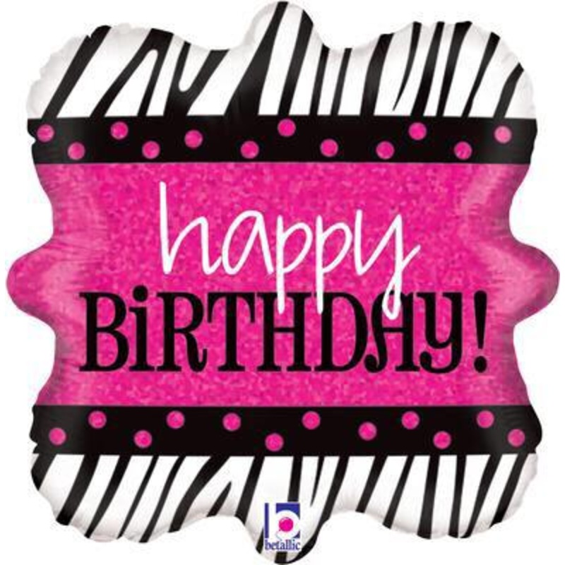 18in Happy Birthday Pink Balloon