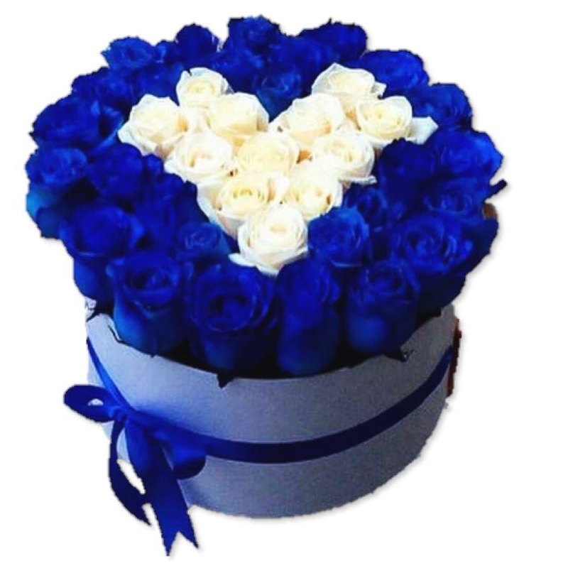 Luxury White Heart on Blue Box