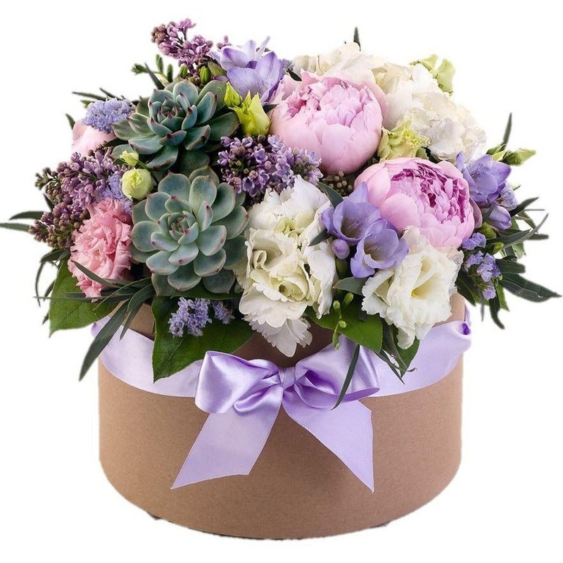 Sunbeams Box-Small (15 stems) & Regular (20 stems) & Large (25 stems) & Luxury (35 stems) & Glamour (45 Stems) & Exclusive Glamour (65 stems) & Premium (80 stems) & Premium Extra (100 stems) & Posh (120 stems)-KRAFT & BLACK & CREAM-Hat Box & Heart Box & S