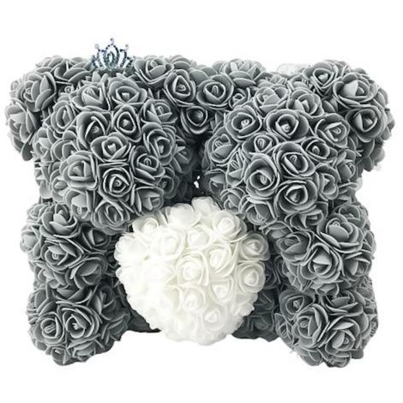 Twin Luxury Grey Rose Teddy Bear