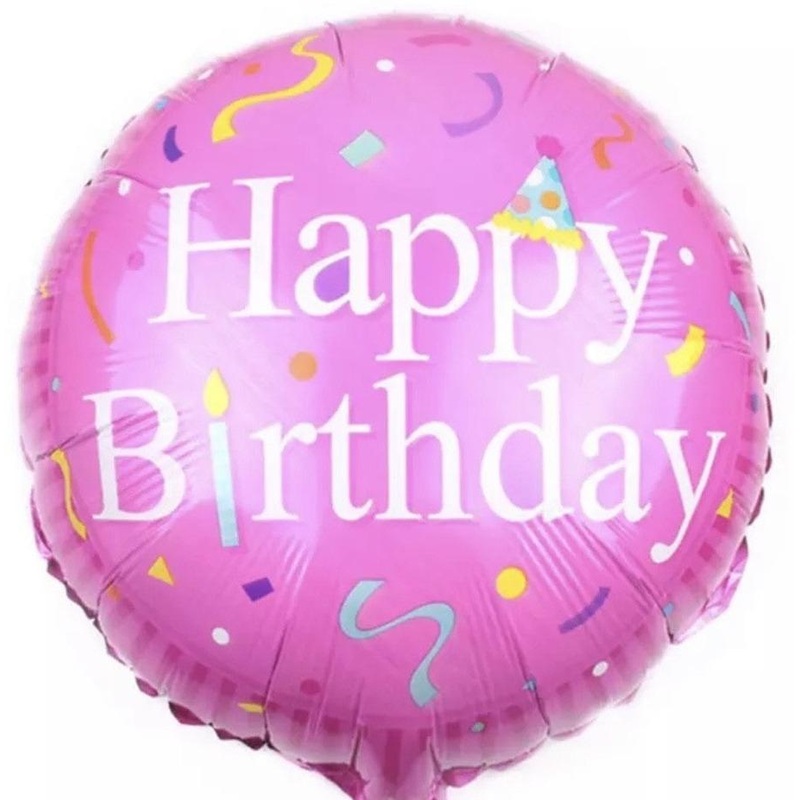 18in Happy Birthday Deep Pink Balloon