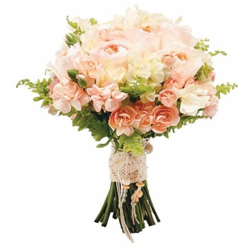 Apricot Bridal Bouquet-Small (20 stems) & Medium (25 stems) & Regular (30 stems) & Large (35 stems) & Extra Large (40 stems) & Luxury (50 stems)