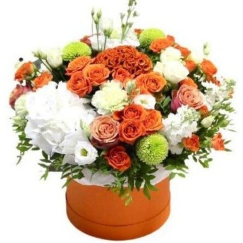 Autumn Orange Flower Box-Small (15 stems) & Medium (20 stems) & Large (25 stems) & Extra Large (35 stems) & Luxury (50 stems) & Glamour (65 stems) & Exclusive Glamour (80 stems) & Premium (100 stems) & Premium Extra (120 stems) & Posh (140 stems) & Deluxe