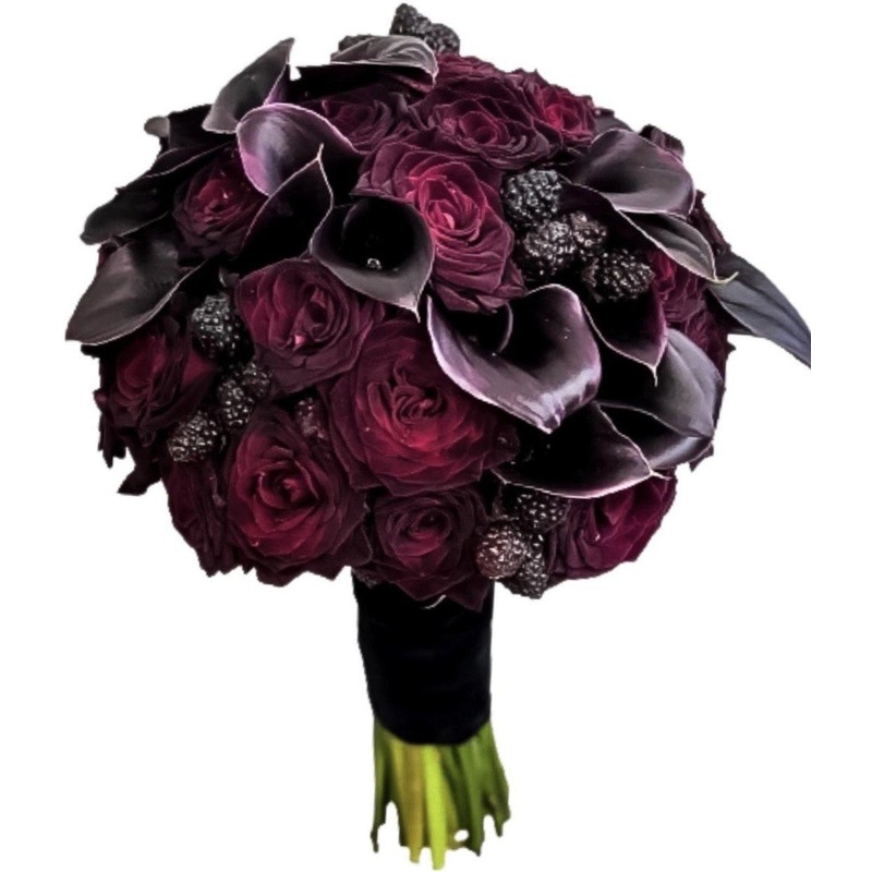 Burgundy Bridal Bouquet-Extra Small (15 stems) & Small (20 stems) & Medium (25 stems) & Large (30 stems) & Extra Large (35 stems)