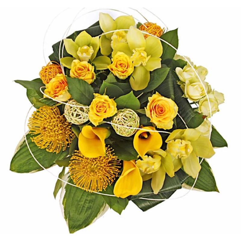 Citrus Exotic Bouquet-Extra Small (15 stems) & Small (20 stems) & Medium (25 stems) & Regular (30 stems) & Large (35 stems) & Extra Large (40 stems) & Luxury (50 stems) & Glamour (65 stems) & Exclusive Glamour (80 stems) & Premium (100 stems)