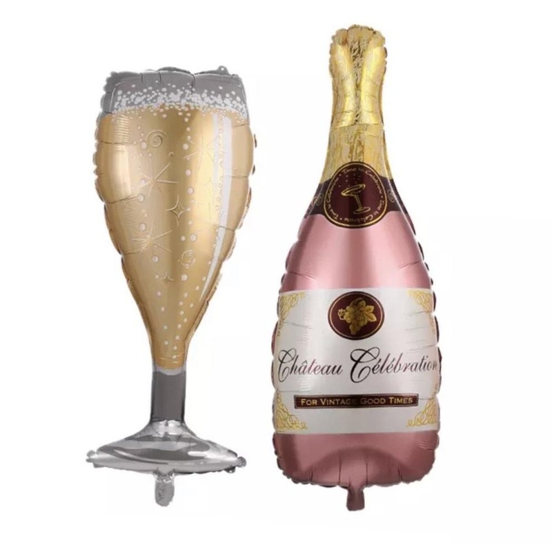 Large Gold Celebrate and Glass Balloon