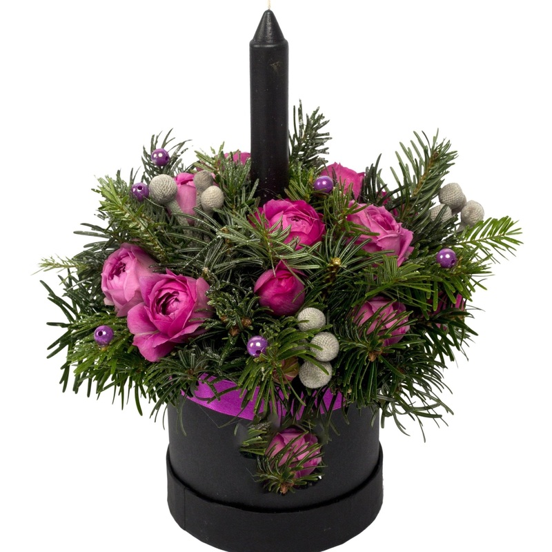 Pink Christmas Box with Candle