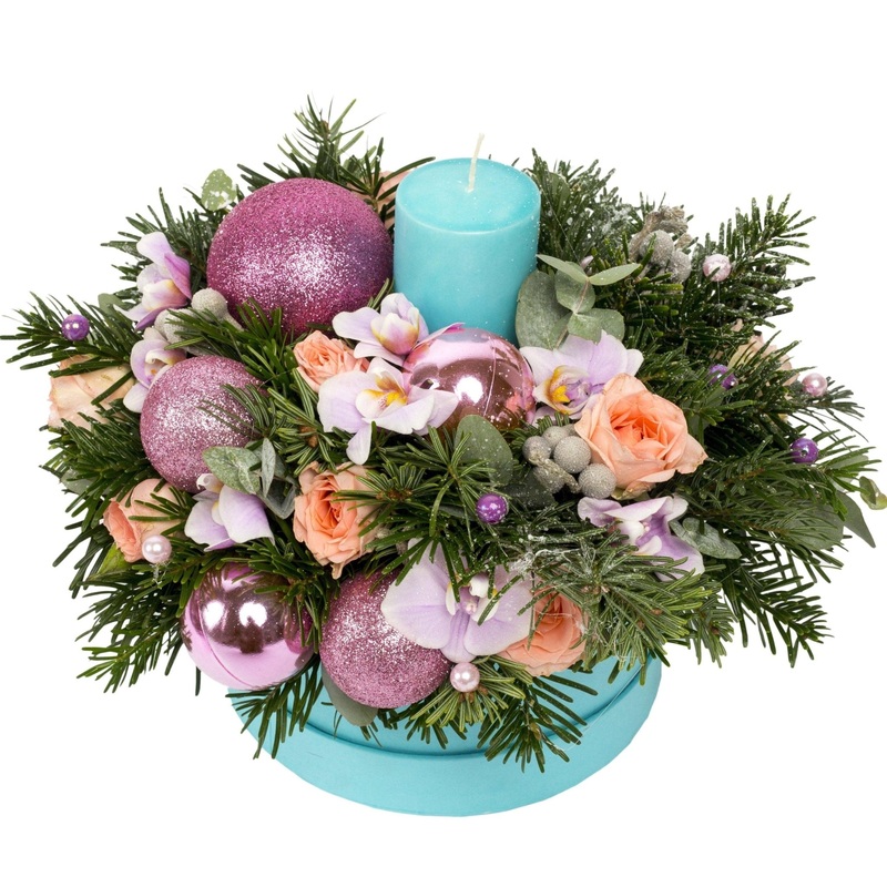 Pink Me Up Christmas Box-Extra Small (10 stems) & Small (15 stems) & Medium (20 stems) & Large (25 stems) & Extra Large (30 stems) & Luxury (40 stems) & Glamour (50 stems)-Blue Box & Black Box & White Box & Pink Box & Green Box-Hat Box & Heart Box & Squar