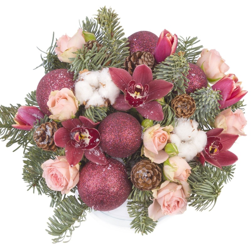 Raspberry Festive Bouquet-Extra Small (10 stems) & Small (15 stems) & Regular (20 stems) & Medium (25 Stems) & Large (30 stems) & Extra Large (35 Stems) & Luxury (40 stems) & Glamour (50 stems)