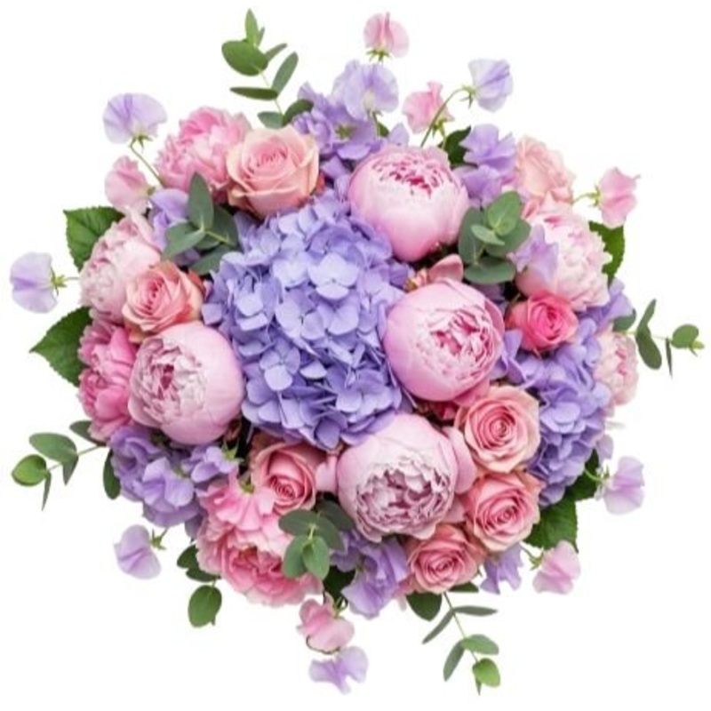 Amazing Peonies and Sweet Pea Bouquet