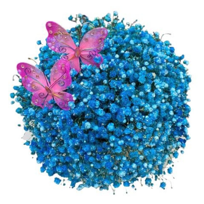 Blue Gypsophila with Butterflies Bouquet