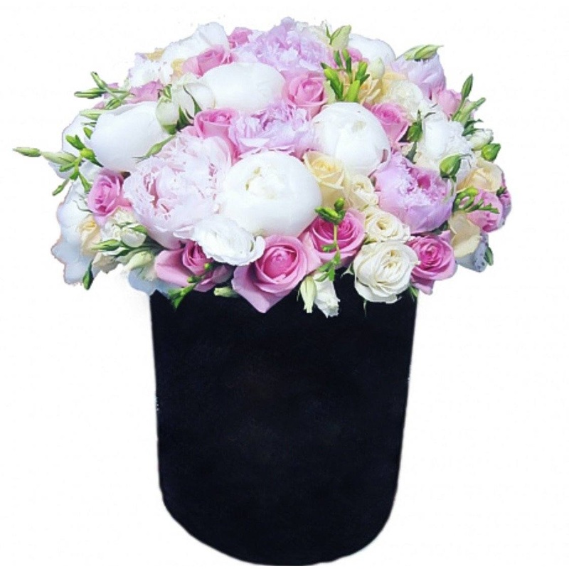 Pastel Memory Box-Extra Small (15 stems) & Small (20 stems) & Medium (30 stems) & Regular (40 stems) & Large (55 stems) & Extra Large (70 stems) & Luxury (85 stems) & Glamour (100 stems) & Exclusive (120 stems)-Hat Box & Heart Box-BLACK BOX & WHITE BOX &