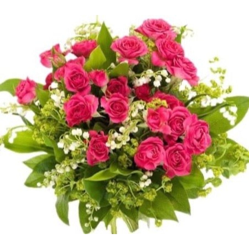 Spray Roses and Lilies of the Valley Bouquet