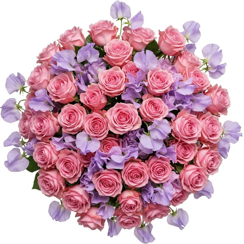 Spray Roses and Sweet Pea Bouquet