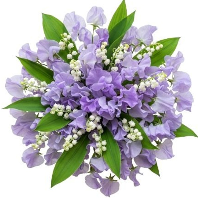Sweet Pea and Lily of Valley Bouquet