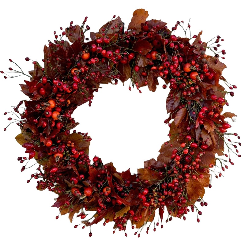Autumn Door Wreath with Fresh Berry