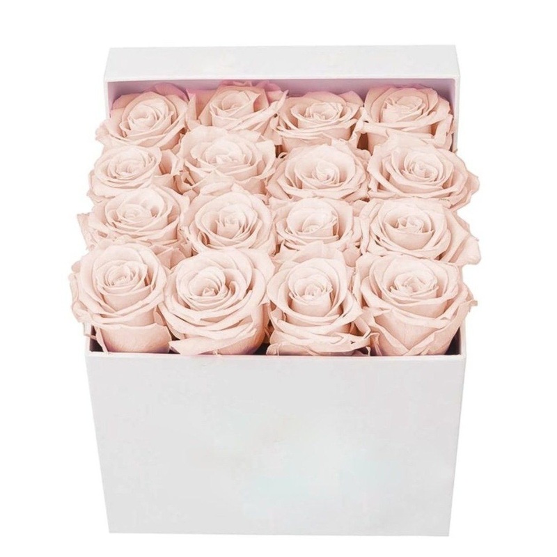 Infinity Roses Classic Square Box –  Rose Head  5cm