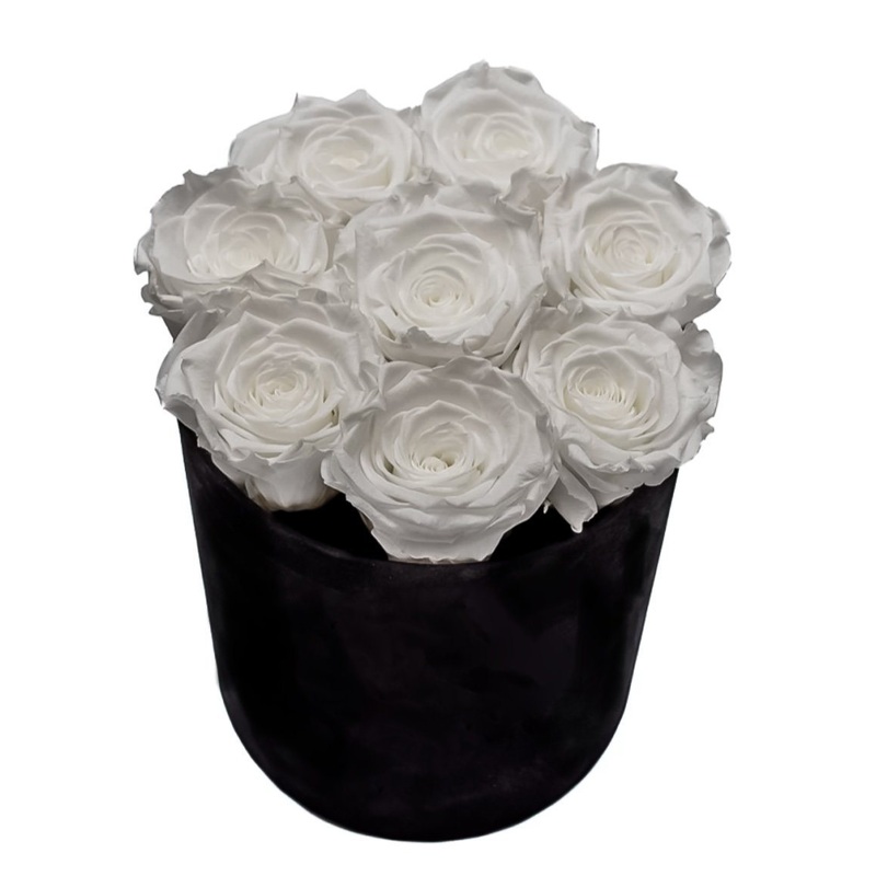 Infinity Roses Luxury Round Box –  Rose Head  7cm