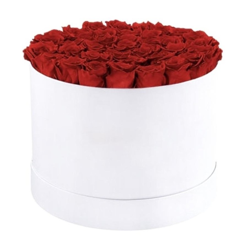 Infinity Roses Round Box – Rose Head  2cm