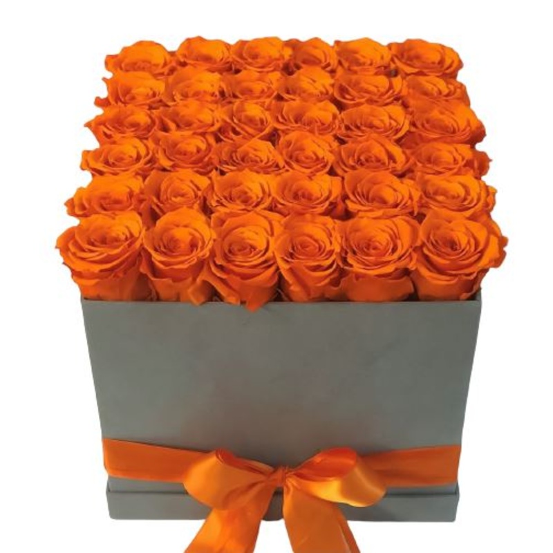 Infinity Roses Square Box –  Rose Head  5cm
