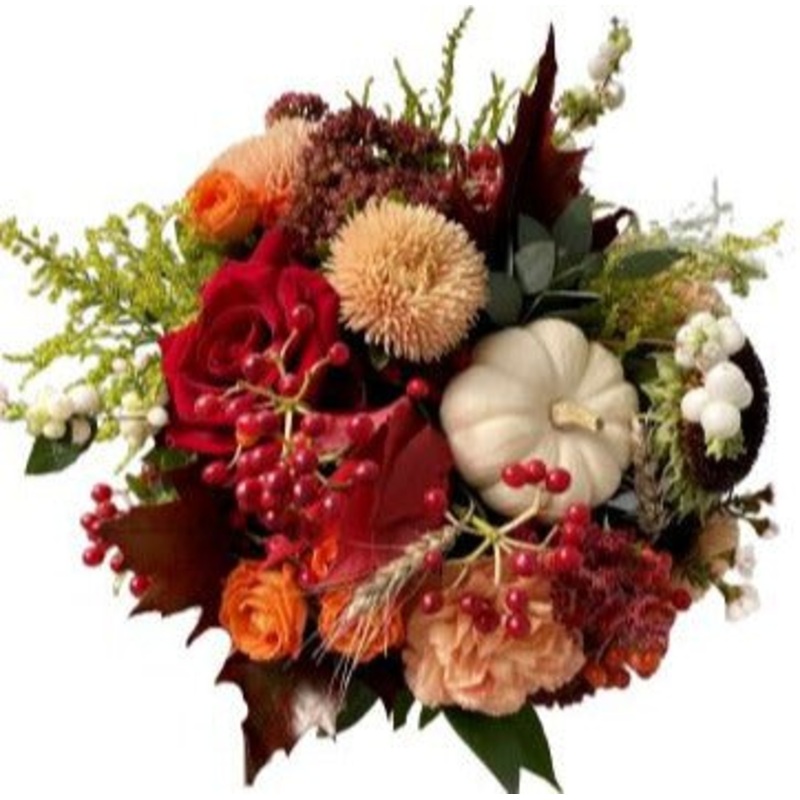 Autumn Bouquet with White Pumpkin