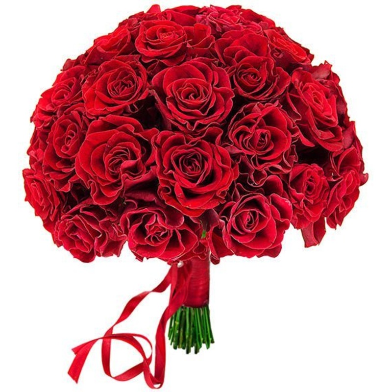 Carmine Roses Fantasy Bridal Bouquet