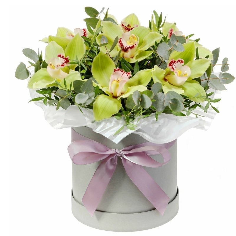 Cymbidium Orchids with Eucalyptus Box