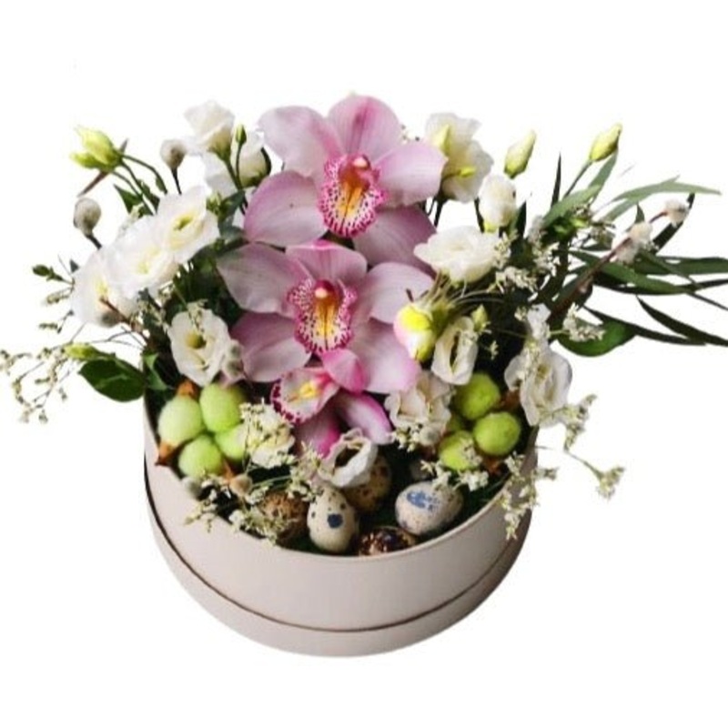 Easter Cymbidium Flower Box-Small (10 stems) & Medium (15 stems) & Large (20 stems) & Luxury (25 stems) & Glamour (30 stems) & Exclusive Glamour (40 stems)-Hat Box & Square Box & Heart Box & Rectangle Box-CREAM BOX & BLACK BOX & GREEN BOX & PINK BOX