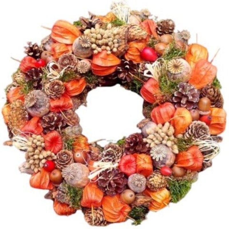 Orange Autumn Door Wreath-36cm  (14 inch) & 42cm (16 inch) & 51cm (21 inch)