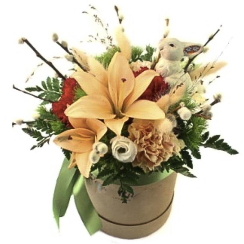 Orange Easter Box-Extra Small (10 stems) & Small (20 stems) & Regular (25 stems) & Large (35 stems) & Extra Large (50 stems) & Luxury (60 stems)-Hat Box & Rectangle Box & Square Box-KRAFT BOX & CREAM BOX & BLACK BOX & GOLD BOX