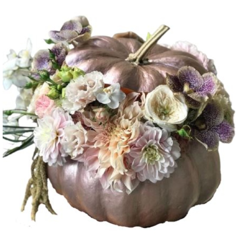 Rose Gold Pumpkin Arrangement