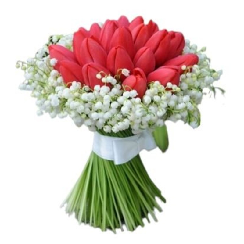 Tulips and Lily of Valey Bridal Bouquet