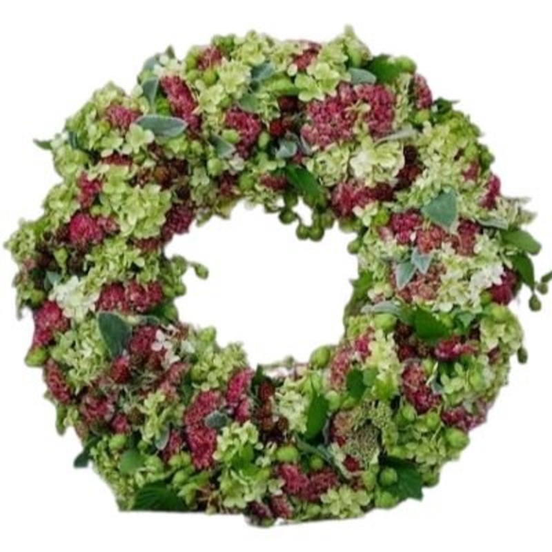 Viburnum and Sedum Autumn Door Wreath