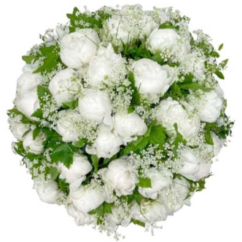 White Crown Bouquet-Extra Small (15 stems) & Small (20 stems) & Medium (25 stems) & Regular (35 stems) & Large (45 stems) & Extra Large (55 stems) & Luxury (65 stems) & Glamour (80 stems) & Exclsive Glamour ( 100 stems)