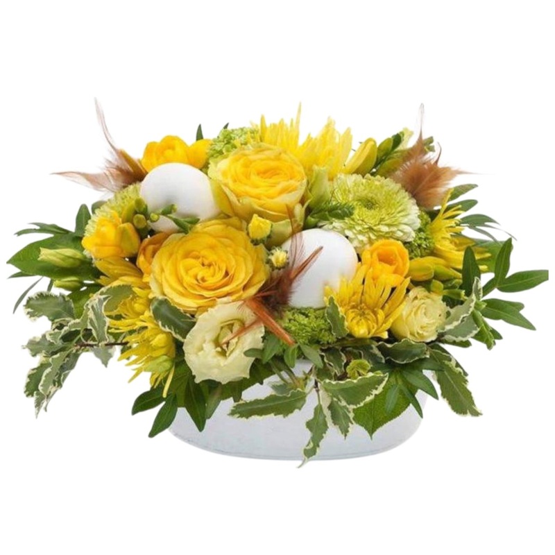 Yellow Easter Box-Small (15 stems) & Medium (25 stems) & Large (35 stems) & Extra Large (45 stems) & Luxury (55 stems)-Hat Box & Rectangle Box & Heart Box-WHITE BOX & BLACK BOX & GOLD BOX