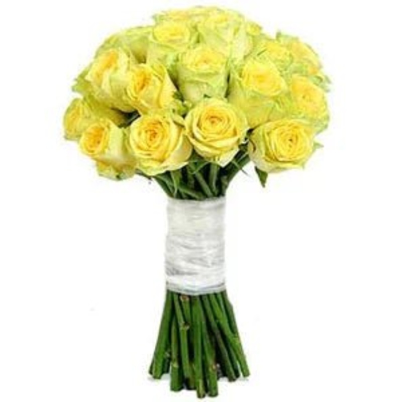 Yellow Roses Bridal Bouquet-Extra Small (12 stems) & Small (18 stems) & Medium (24 stems) & Large (30 stems ) & Extra Large (35 stems) & Luxury (40 stems) & Glamour (45 stems)