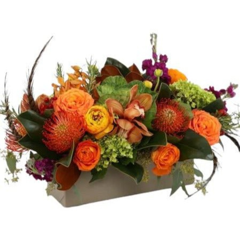 Autumn Tones Box-Regular (25 stems) & Large (30 stems) & Luxury (40 stems) & Glamour 50 stems) & Exclusive Glamour (65 stems) & Premium (80 stems) & Posh (100 stems)-Rectangual Box & Square Box & Hat Box-Cream Box & Black Box & Gray Box & Green Box