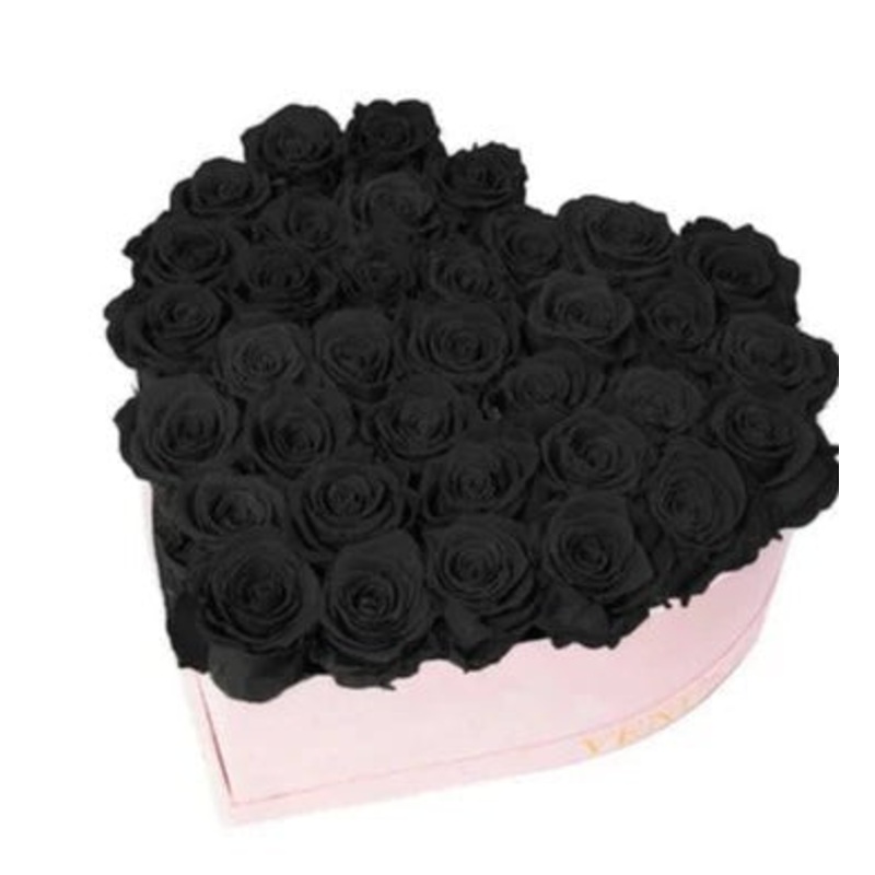 Box of Luxury Black Roses-Extra Small (10 stems) & Small (20 stems) & Medium (30 stems) & Regular (40 stems) & Large (50 stems) & Extra Large (60 stems) & Luxury (80 stems) & Glamour (100 stems) & Exclusive Glamour (120 stems) & Premium (150 stems) & Prem
