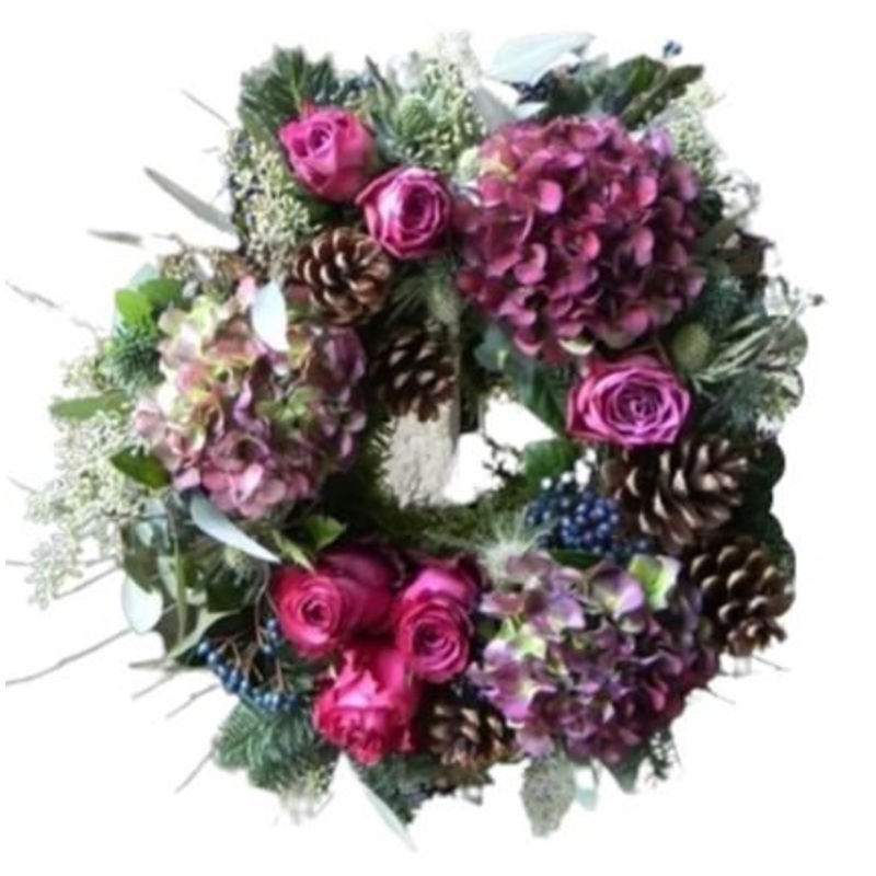 Charm Cerise Door Wreath-30cm (12 inch) & 42cm  (16 inch) & 56cm (22 inch)
