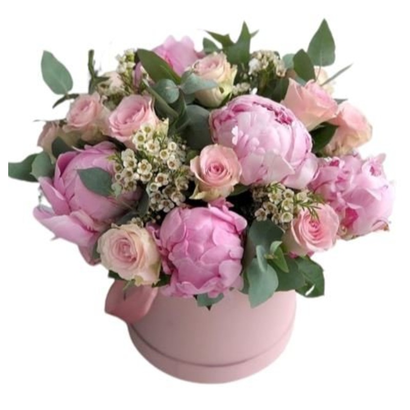 Love Peonies and Roses Box-Extra Small (10 stems) & Small (15 stems) & Regular (25 stems) & Large (35 stems) & Luxury (45 stems) & Glamour (55 stems) & Exclusive Glamour (65 stems) & Premium (80 stems) & Premium Extra (100 stems) & Posh (120 stems)-Hat Bo