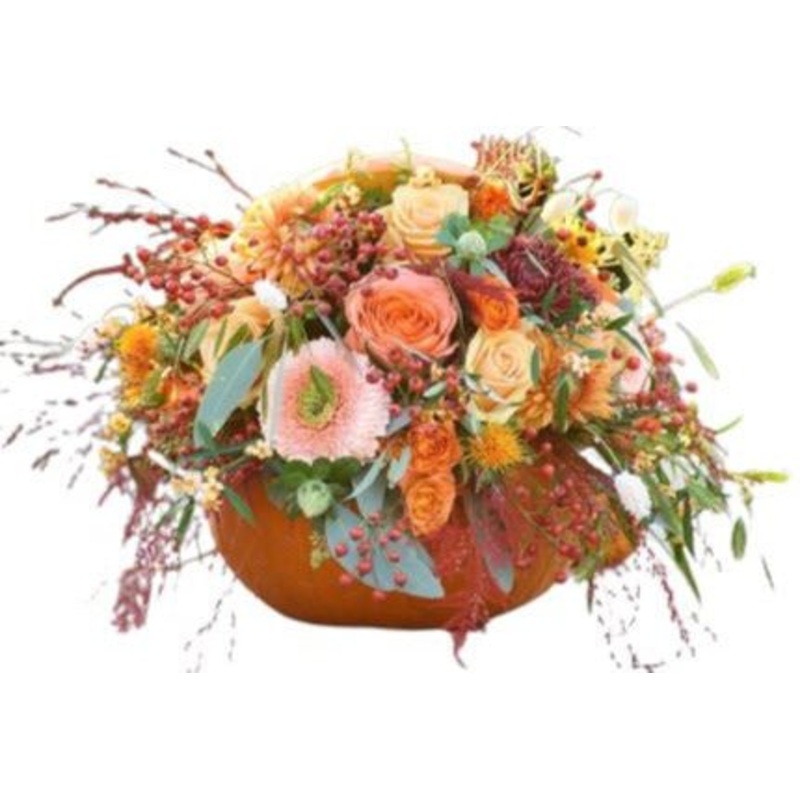 Peach and Pink Pumpkin Decor