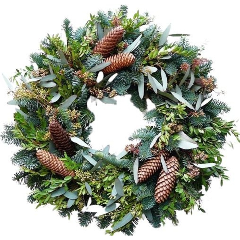 Populus Berry and Cones Christmas Wreath
