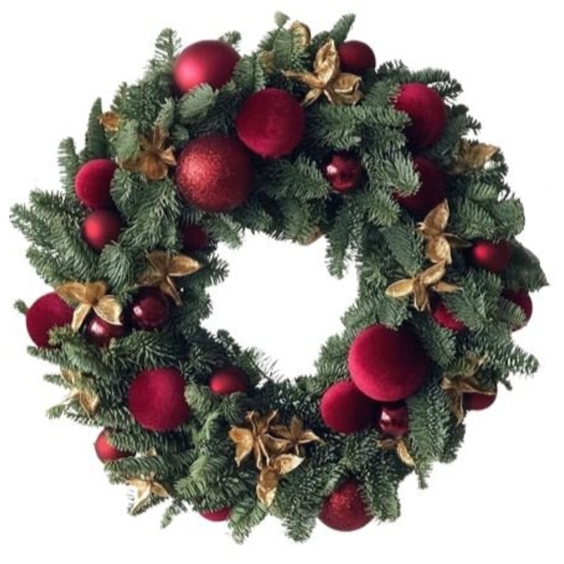 Red Charm Christmas Wreath-30cm  (12 inch) & 42cm (16 inch) & 50cm (20 inch) & 60cm (24 inch) & 80cm (32 inch) & 100cm (40 inch)