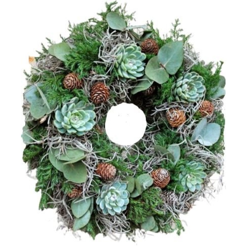 Succulent Holiday Door Wreath-30cm (12 inch) & 42cm  (16 inch) & 50cm (20 inch) & 60cm (24 inch) & 80cm (32 inch)