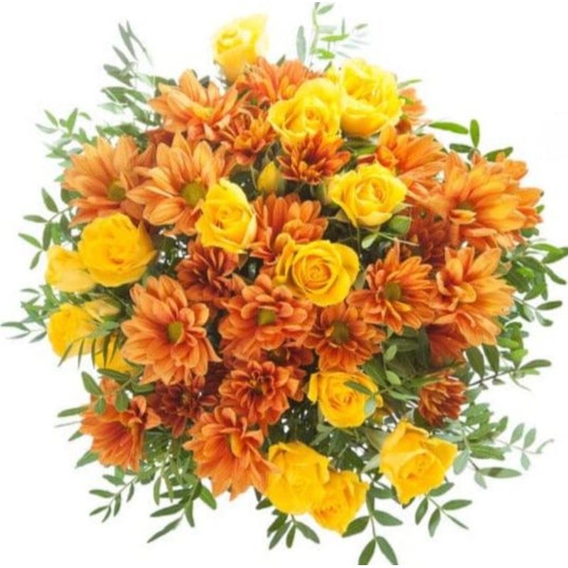 Chrysanthemum and Yellow Spray Roses Bouquet