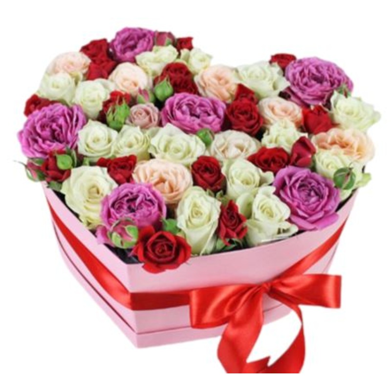 Colored Spray Roses Box-Small 15 stems) & Large (25 stems) & Extra Large (35 stems) & Luxury (45 stems) & Glamour (65 stems) & Exclusive Glamour (85 stems) & Posh ( 100 stems)-Heart Box & Hat Box & Rectangle Box & Square Box-PINK BOX & RED BOX & BLACK BOX