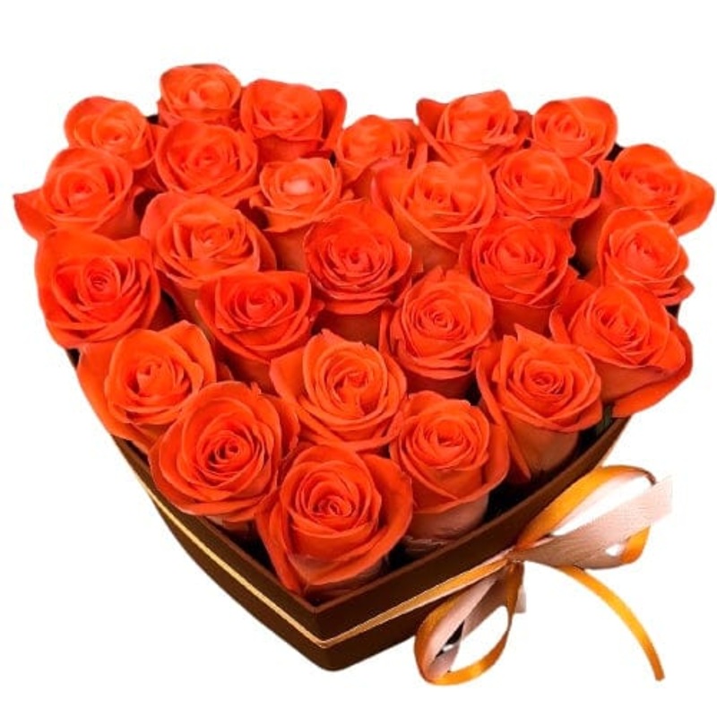 Orange Roses Flower Box-Extra Small (10 stems) & Small (16 stems) & Regular (25 stems) & Medium (30 stems) & Large (40 stems) & Extra Large (50 stems) & Luxury (80 stems) & Glamour (100 stems) & Exclusive Glamour (120 stems) & Premium (160 stems) & Posh (