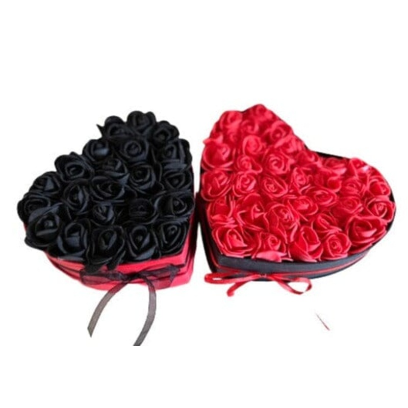 Set Foam Rose Medium & Large Heart Boxes