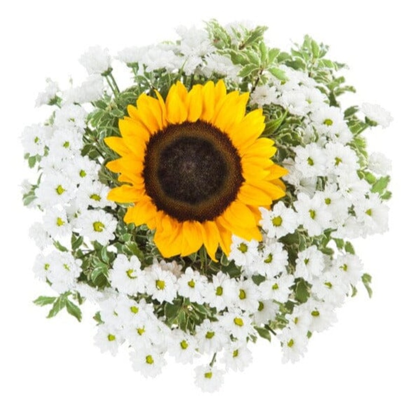 Sunflower and Santini Chrysanthemum Bouquet