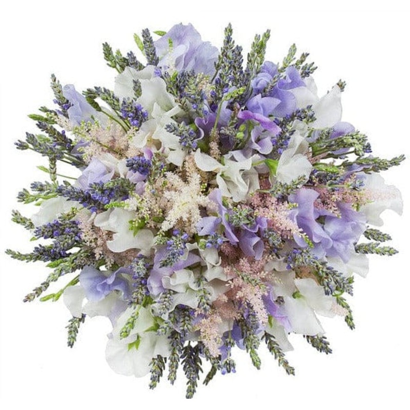 Sweet Pea with Astilbe and Lavender Bouquet